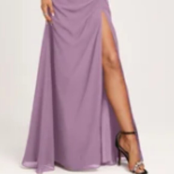 NWT JJs House A-line One Shoulder Floor-Length Lavender Chiffon Dress sz 6 - Picture 2 of 16
